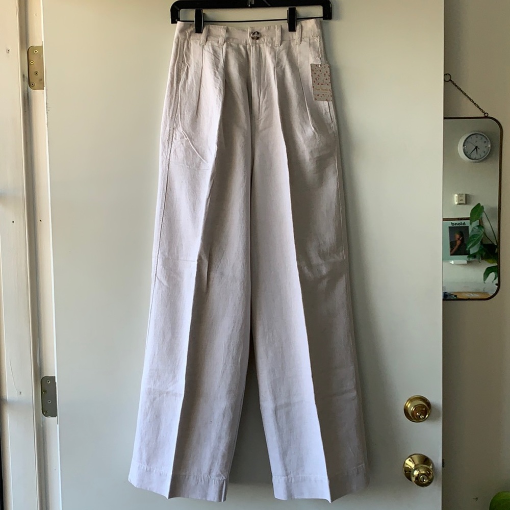 Free People Wide Leg Pleated Pants